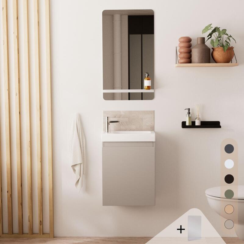 Ensemble meuble lave-mains LISA + Miroir SIMONA