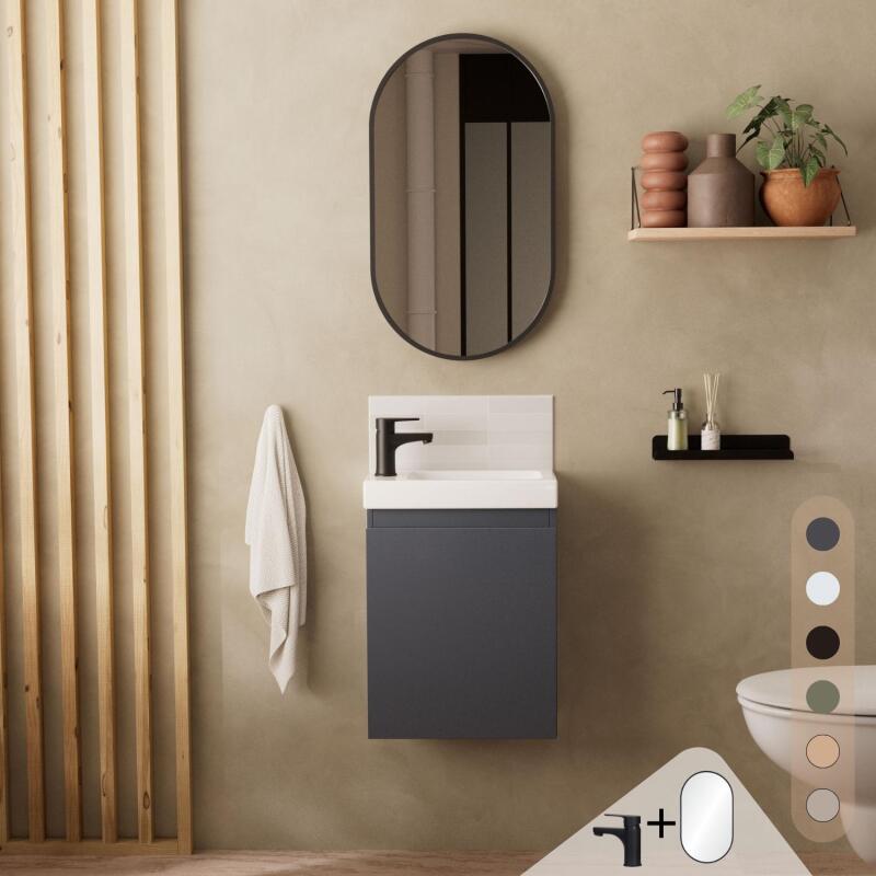 Ensemble meuble lave-mains LISA + Robinet GRIFO + Miroir PEPPER