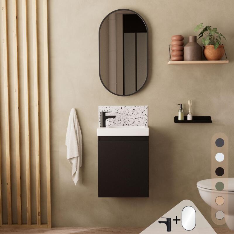 Ensemble meuble lave-mains LISA + Robinet GRIFO + Miroir PEPPER