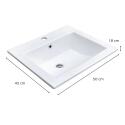 Vasque à encastrer rectangulaire 50x43cm LINA + robinet ROB + bonde CLINT