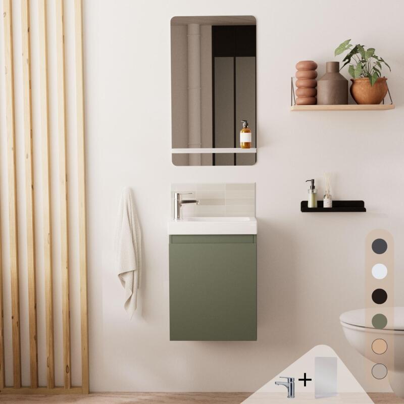 Ensemble meuble lave-mains LISA + Robinet TAP + Miroir SIMONA