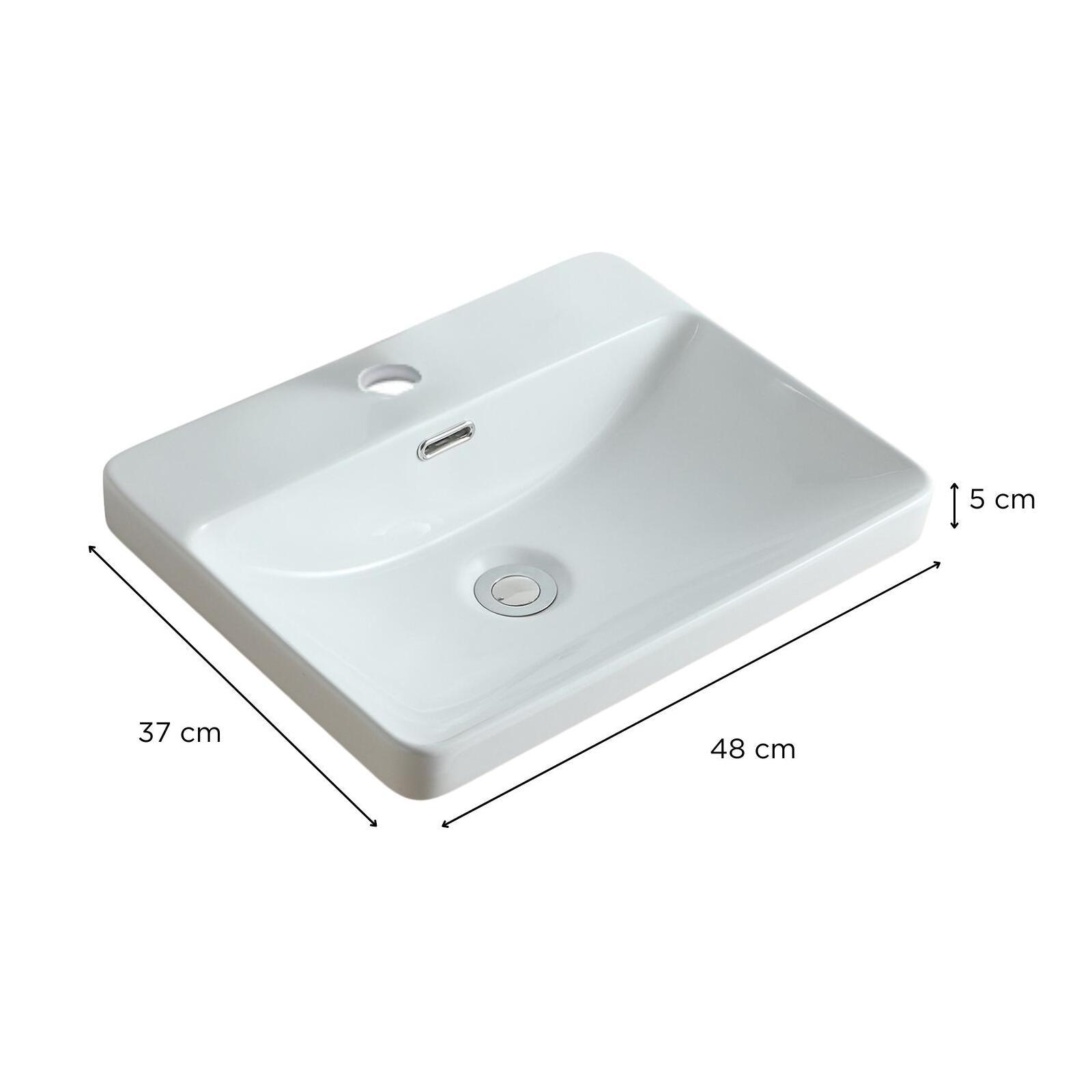 Vasque à encastrer 48x37cm LEA + robinet ROB + bonde CLINT