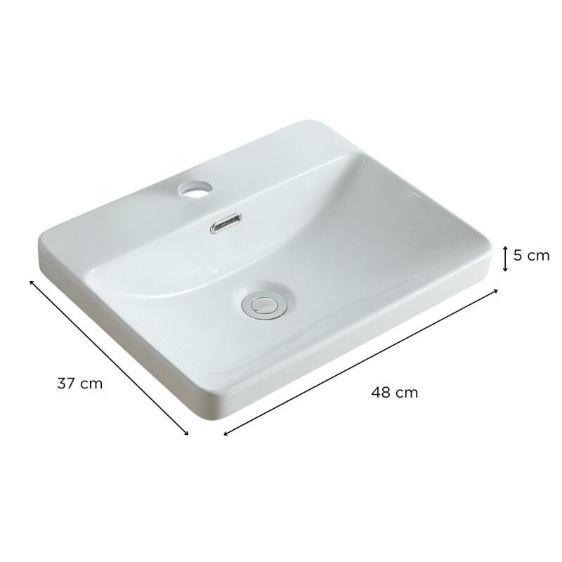 Vasque à encastrer 48x37cm LEA + robinet ROB + bonde CLINT