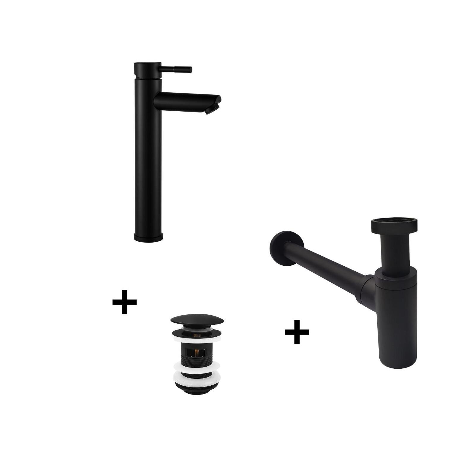 Robinet bec haut GRIFO + bonde CLINT + siphon SIMON