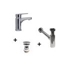 Robinet bec bas TAP + bonde CLINT + siphon SIMON