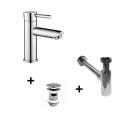 Robinet bec bas + bonde CLINT + siphon SIMON