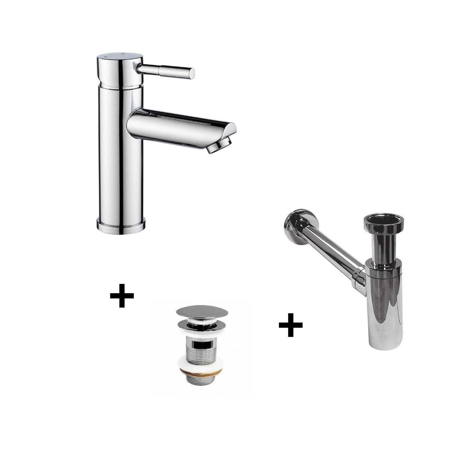 Robinet bec bas + bonde CLINT + siphon SIMON