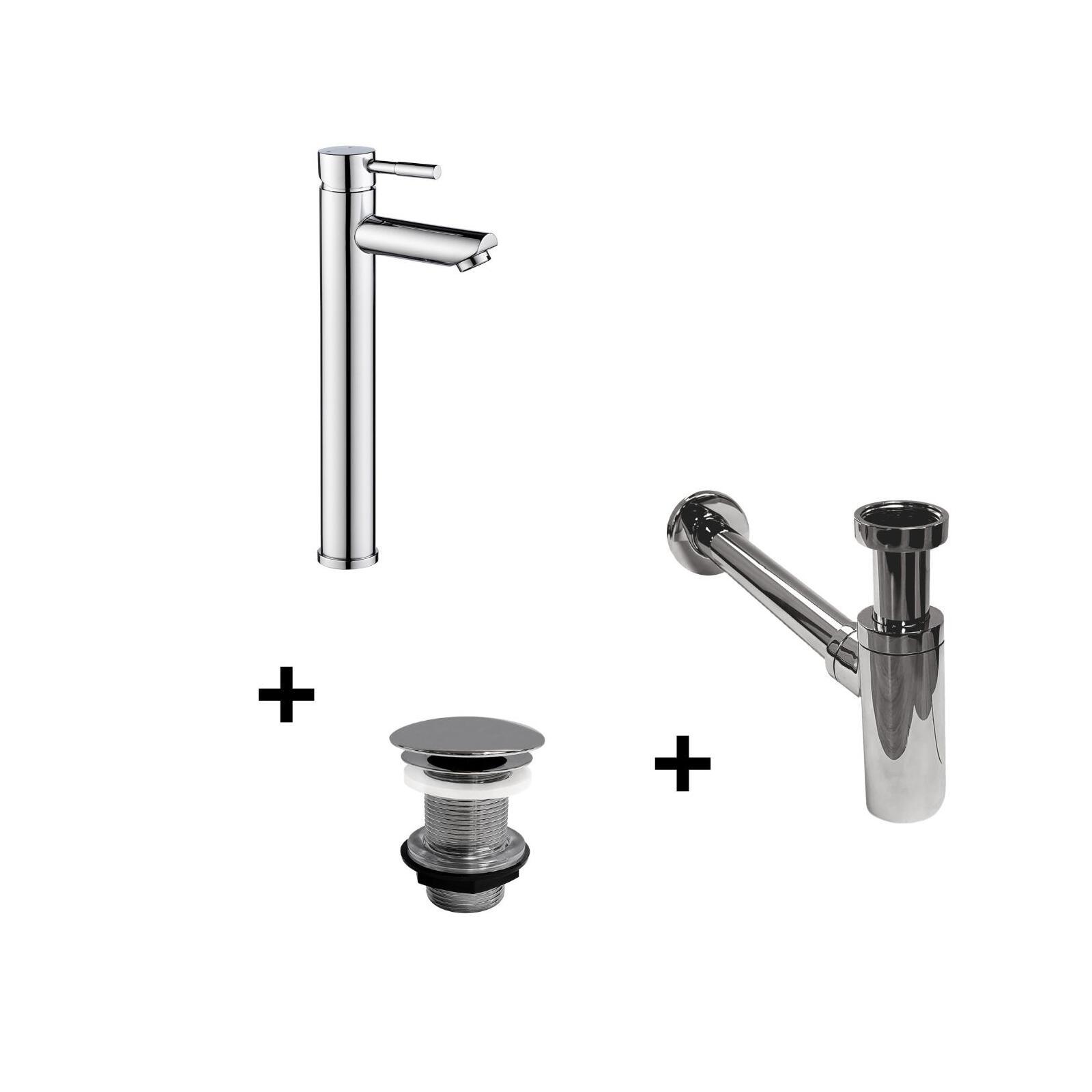 Robinet bec haut TAP + bonde LIV + siphon SIMON