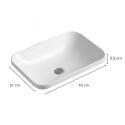 Vasque à encastrer rectangulaire 53x37cm PALMA + robinet TAP + bonde LIV