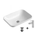 Vasque à encastrer rectangulaire 53x37cm PALMA + robinet TAP + bonde LIV