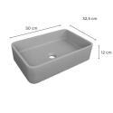 Vasque à poser rectangulaire en béton lisse 50x32,5cm ALAN + bonde JAMES