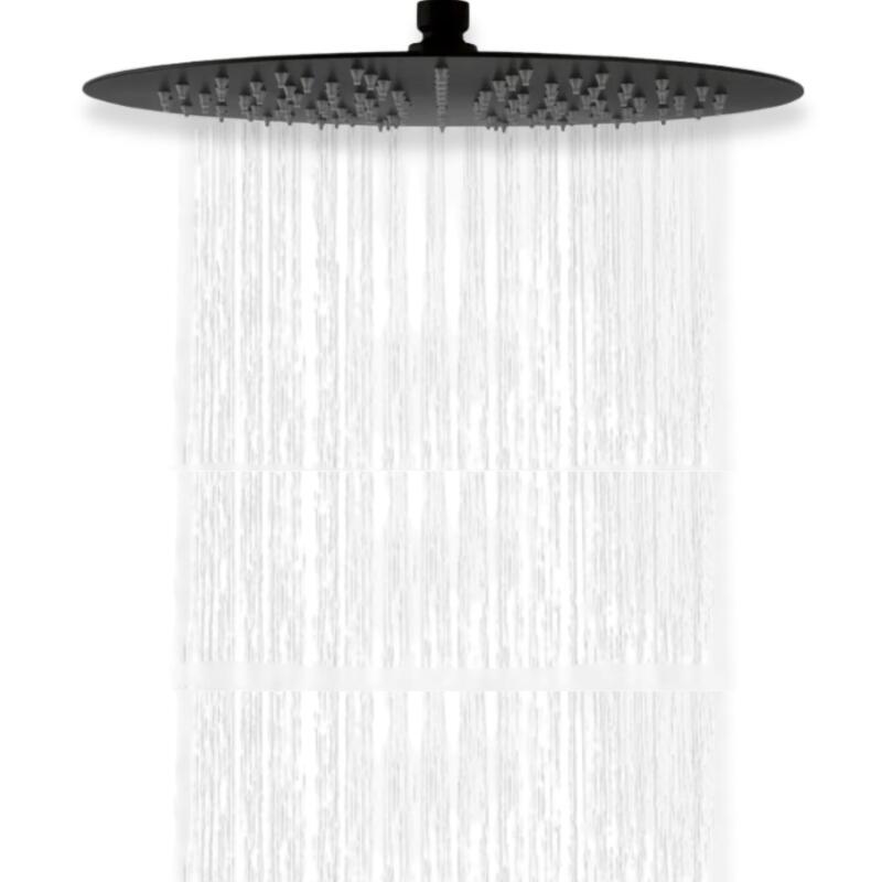 Tête de douche ronde en ABS noire NERA