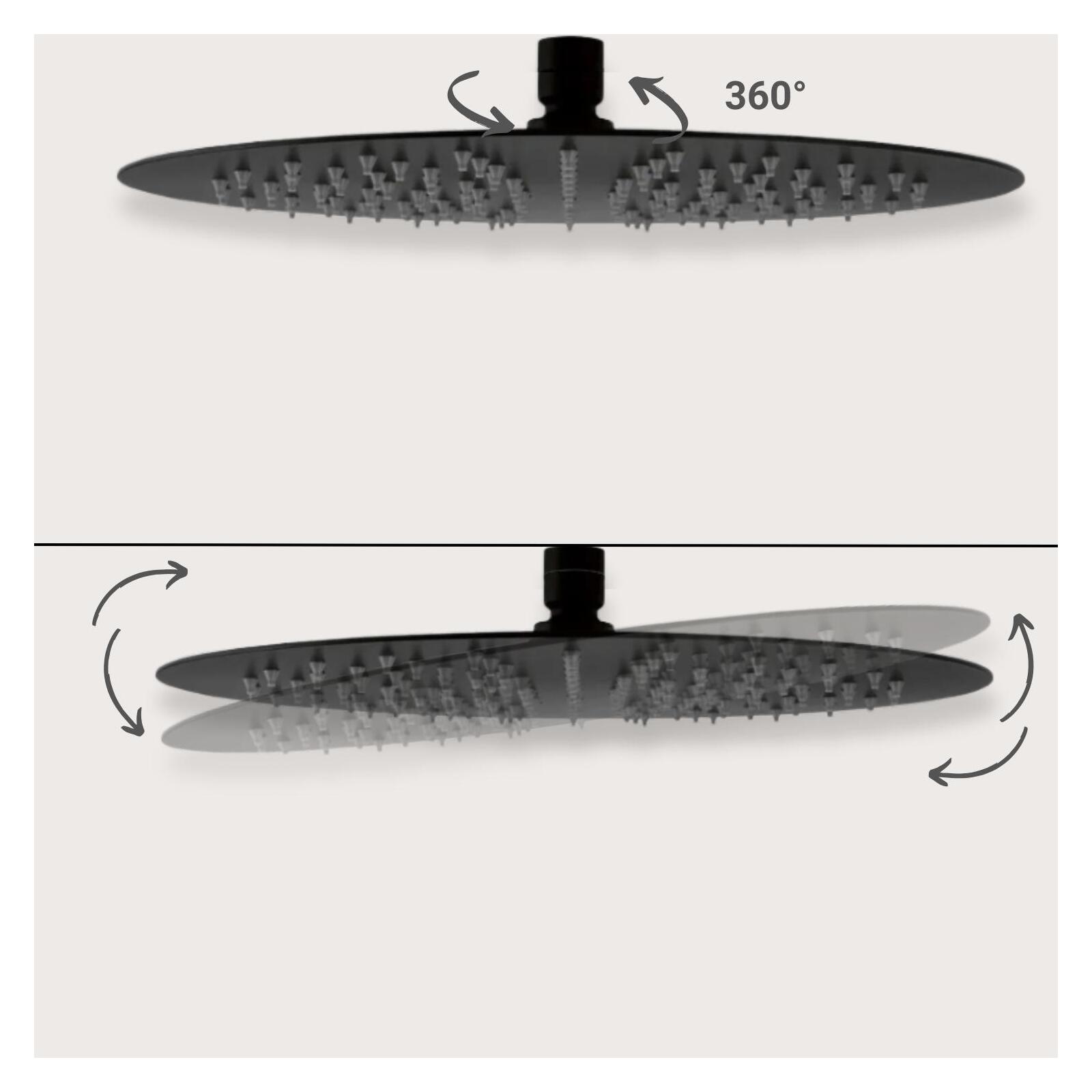 Tête de douche ronde en ABS noire NERA