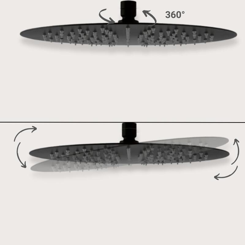 Tête de douche ronde en ABS noire NERA