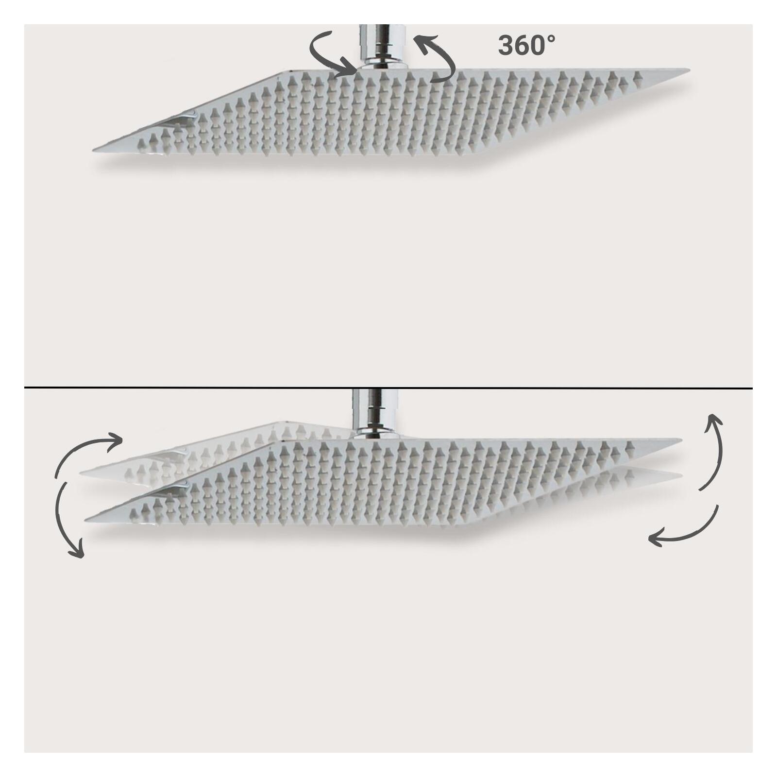 Tête de douche carrée en acier ZERRA