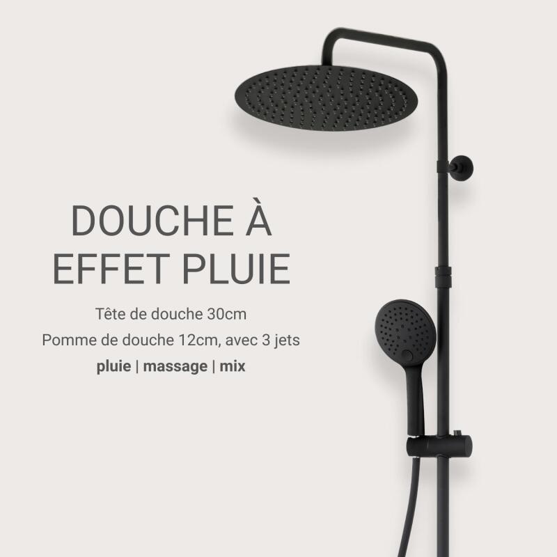 Colonne de douche ronde en inox BRUMA