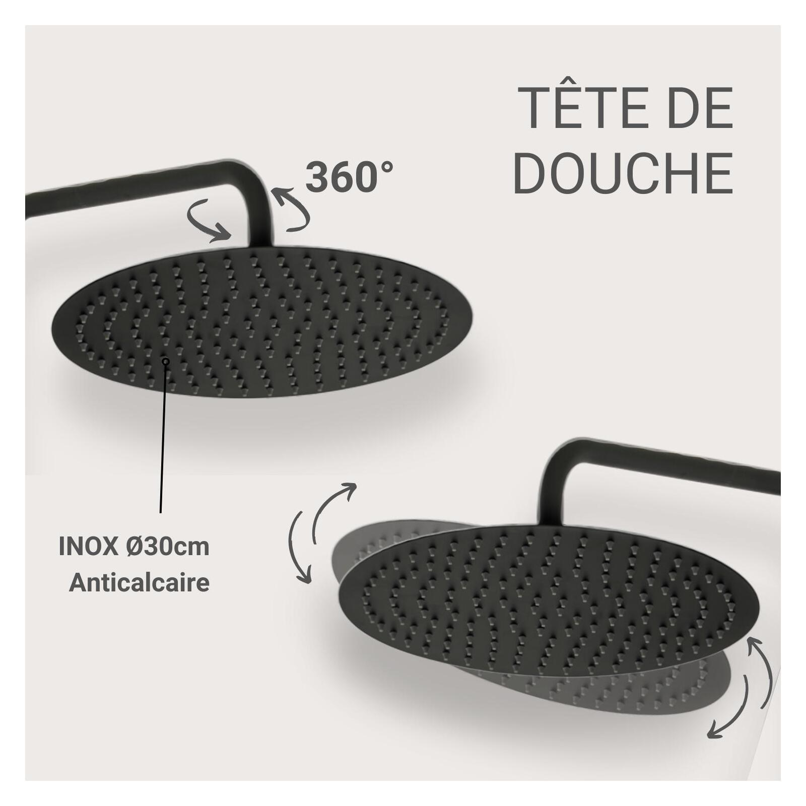 Colonne de douche ronde en inox BRUMA