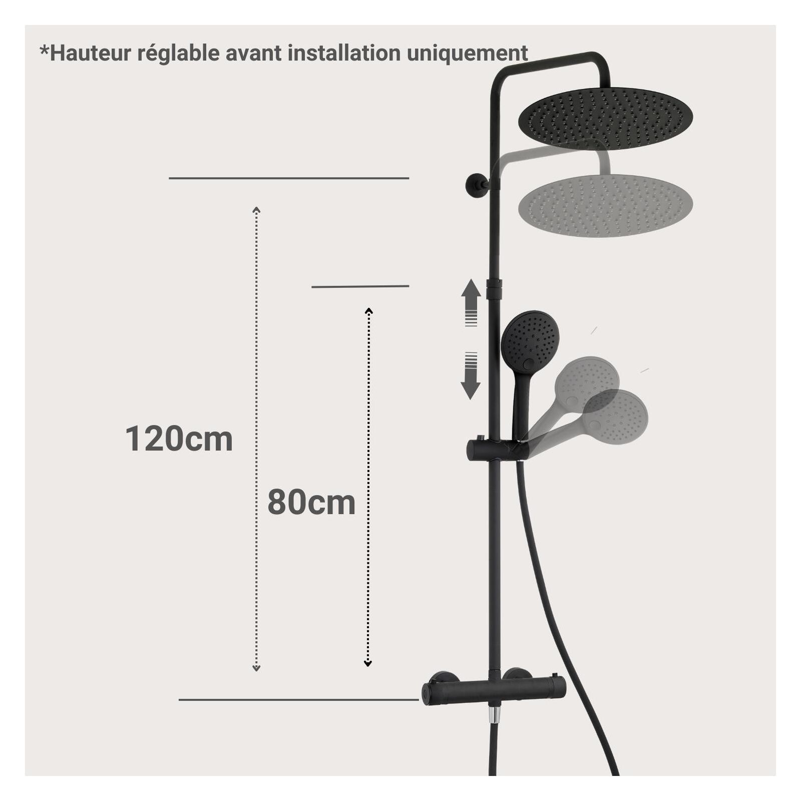 Colonne de douche ronde en inox BRUMA
