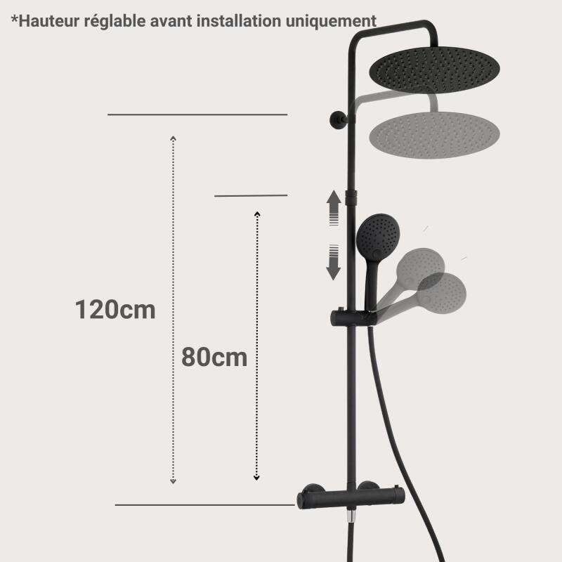 Colonne de douche ronde en inox BRUMA