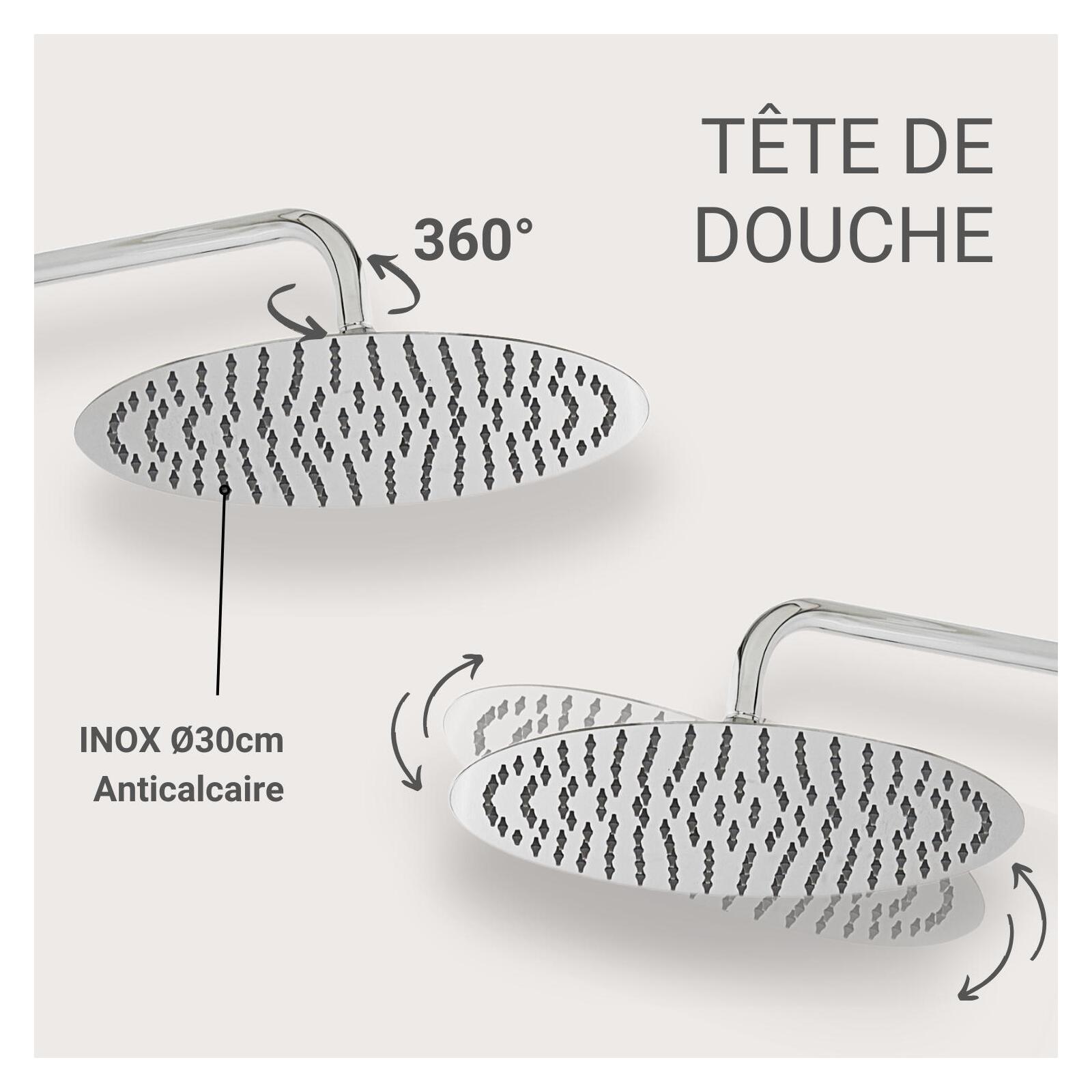 Colonne de douche ronde en inox BRUMA Colonne de douche ronde en inox BRUMA