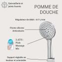 Colonne de douche ronde en inox BRUMA
