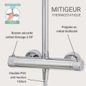 Colonne de douche ronde en inox BRUMA