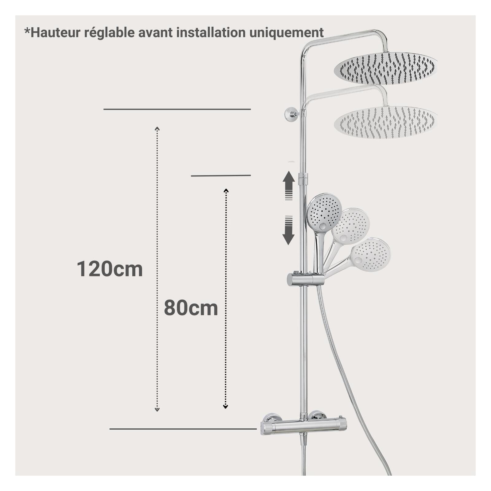 Colonne de douche ronde en inox BRUMA Colonne de douche ronde en inox BRUMA