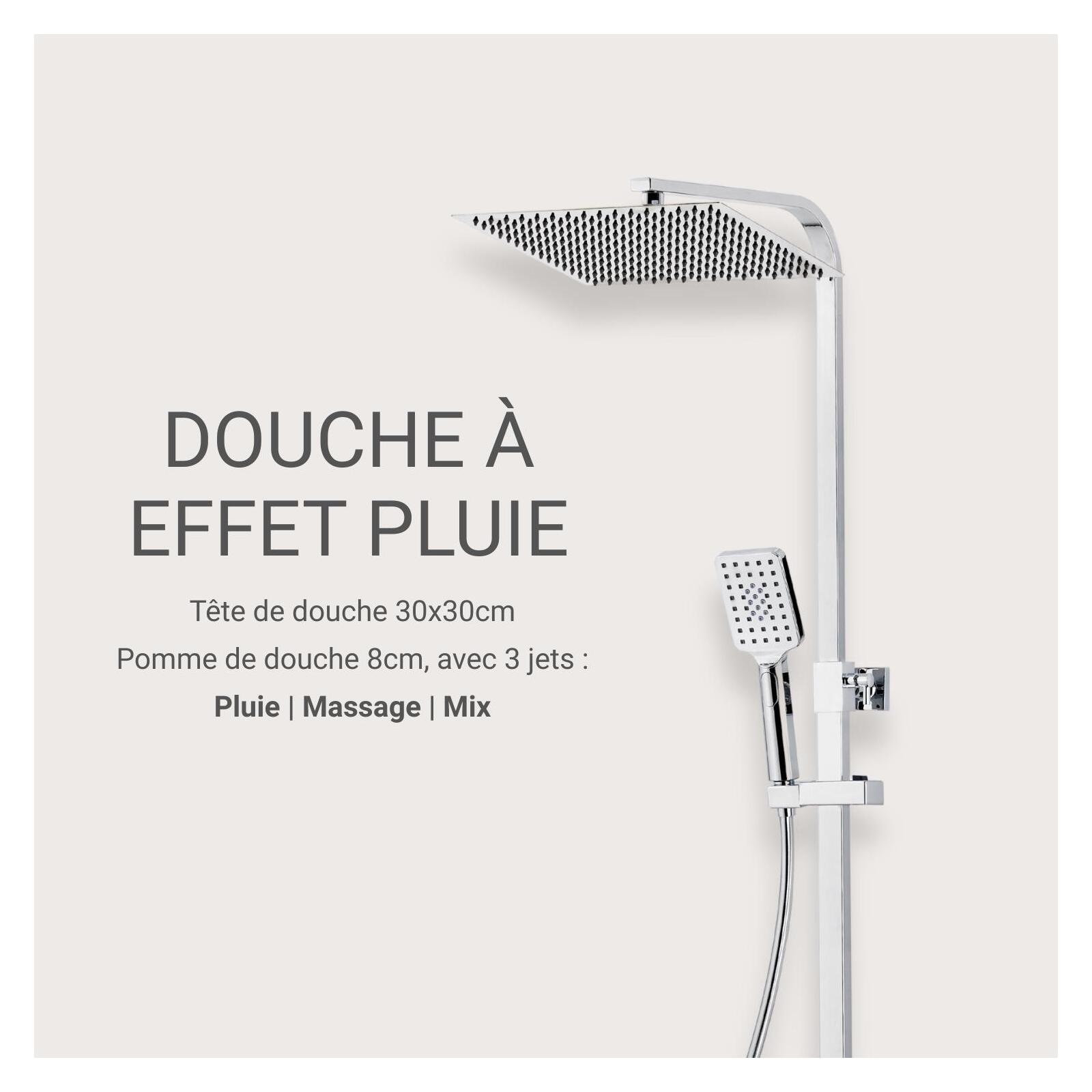 Colonne de douche carrée en inox MORK Colonne de douche carrée en inox MORK