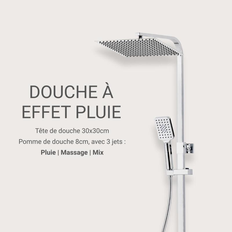 Colonne de douche carrée en inox MORK