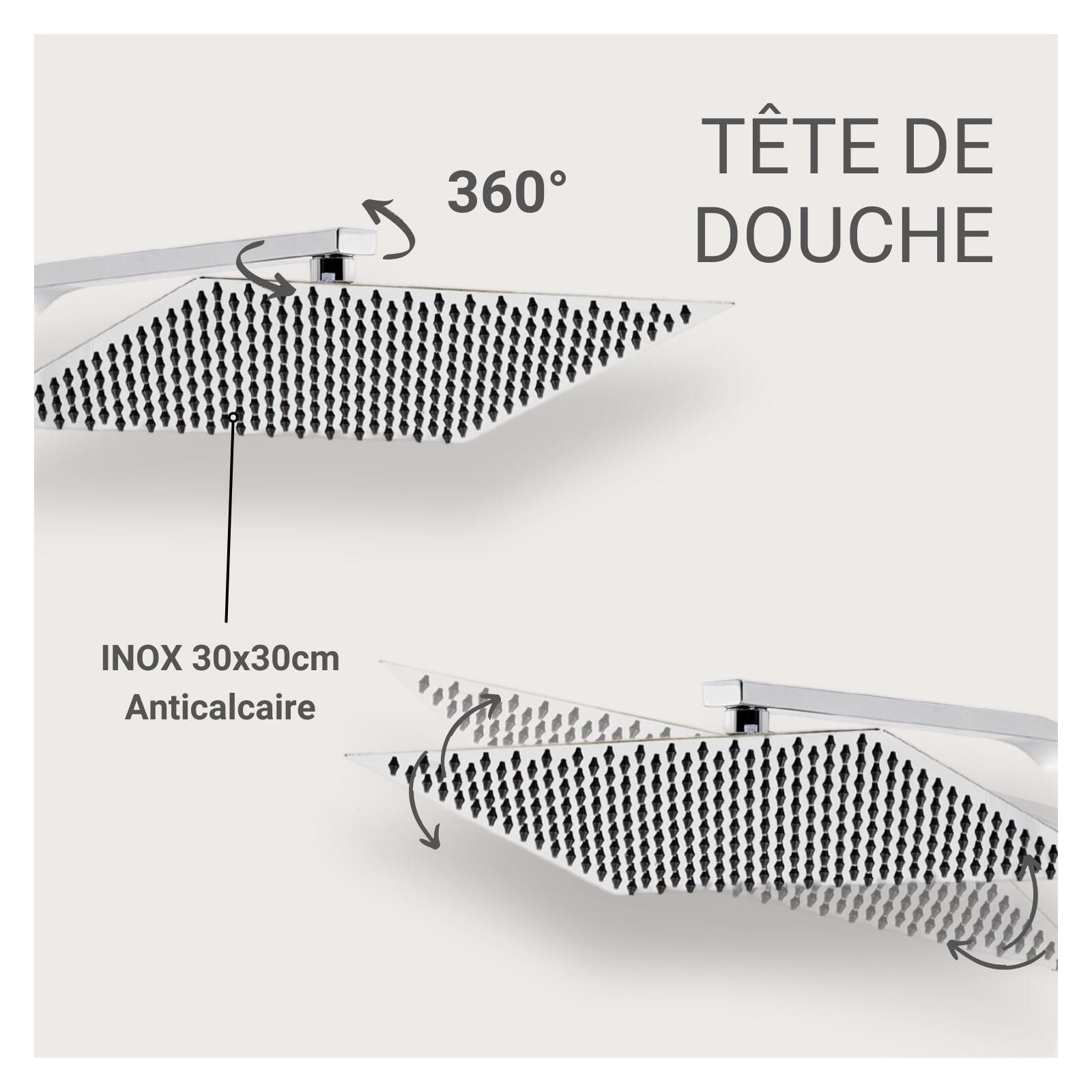 Colonne de douche carrée en inox MORK Colonne de douche carrée en inox MORK