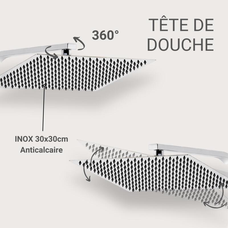 Colonne de douche carrée en inox MORK