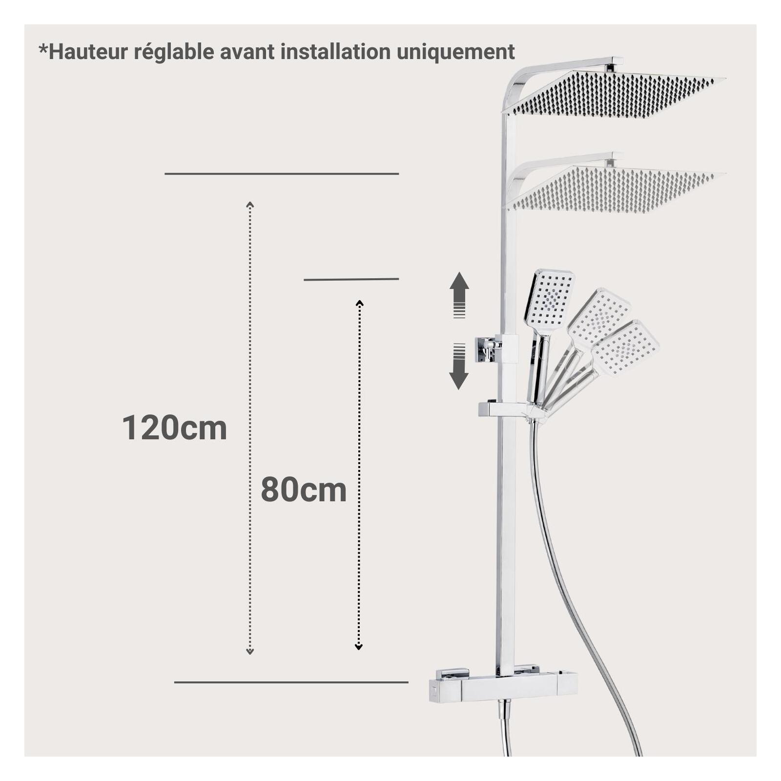 Colonne de douche carrée en inox MORK Colonne de douche carrée en inox MORK
