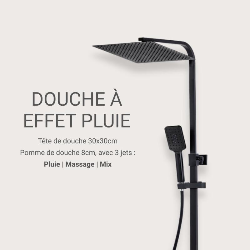 Colonne de douche carrée en inox MORK