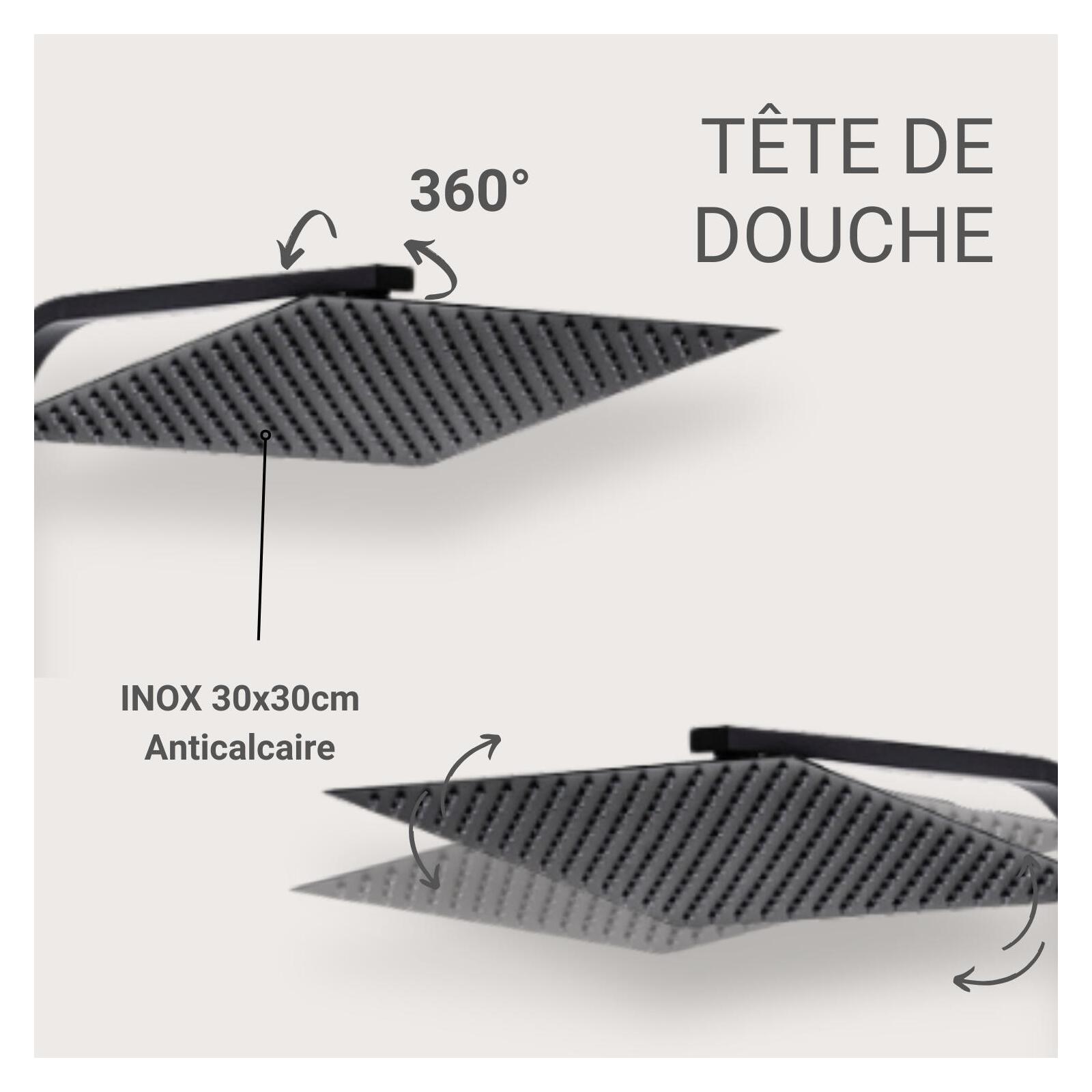 Colonne de douche carrée en inox MORK