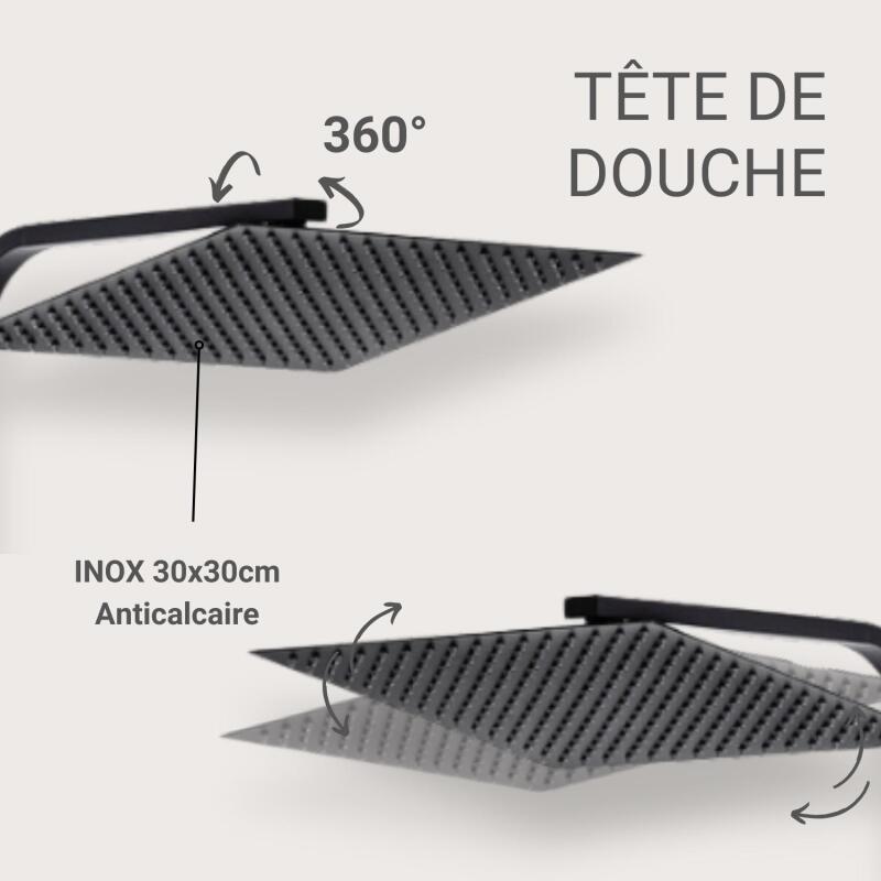 Colonne de douche carrée en inox MORK