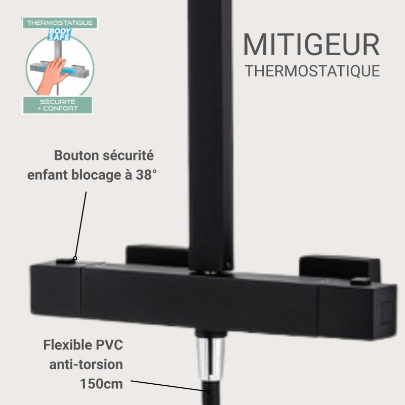 Colonne de douche carrée en inox MORK