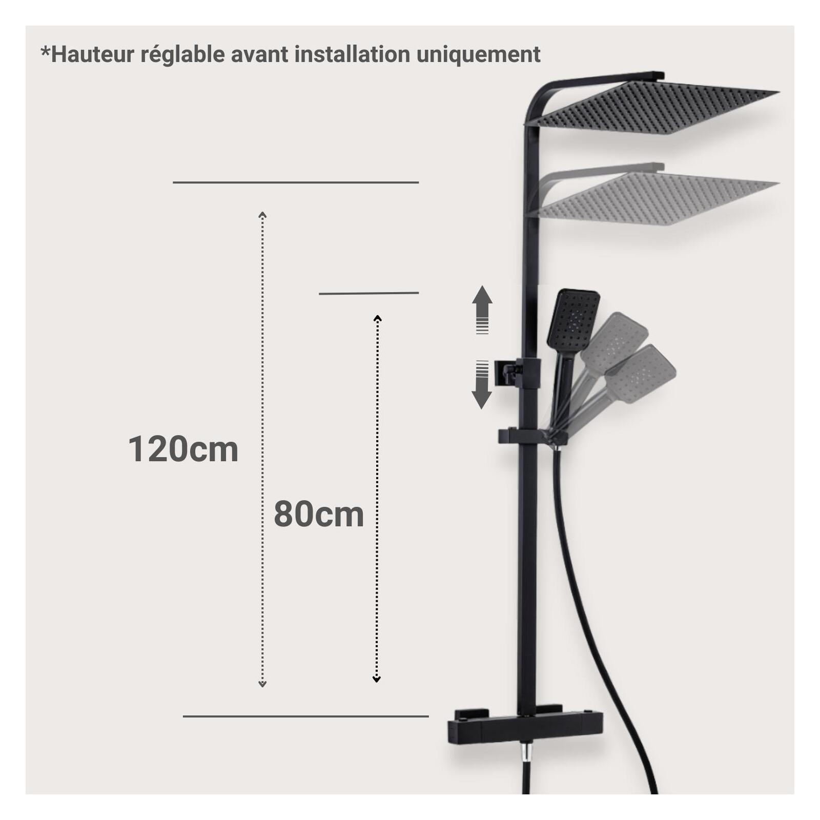 Colonne de douche carrée en inox MORK