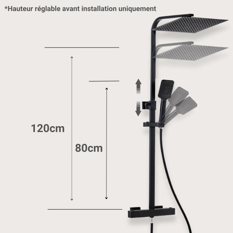 Colonne de douche carrée en inox MORK