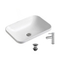Vasque à encastrer rectangulaire 53x37cm PALMA + robinet TAP + bonde LIV