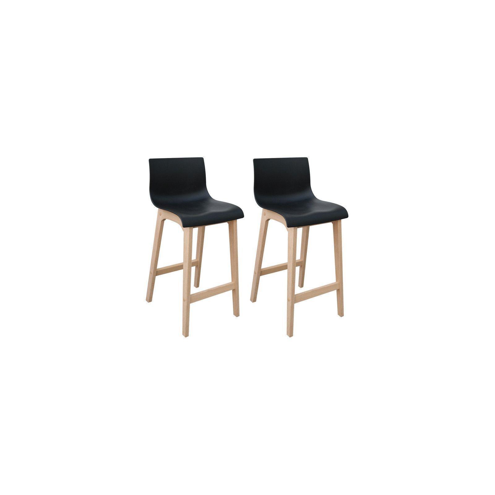 Lot de tabouret de bar en chêne 65cm TANNA
