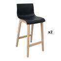 Lot de tabouret de bar en chêne 65cm TANNA