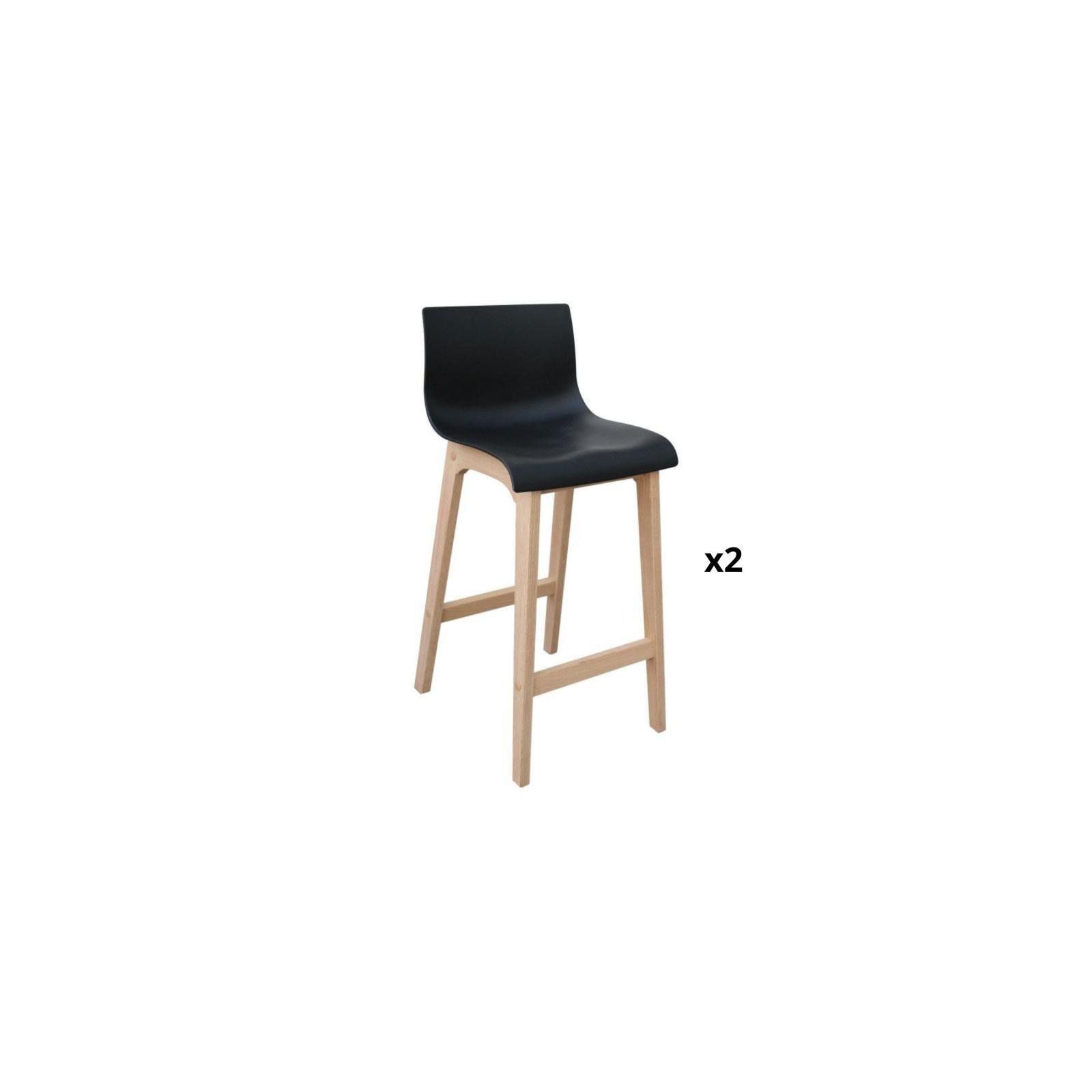 Lot de tabouret de bar en chêne 65cm TANNA