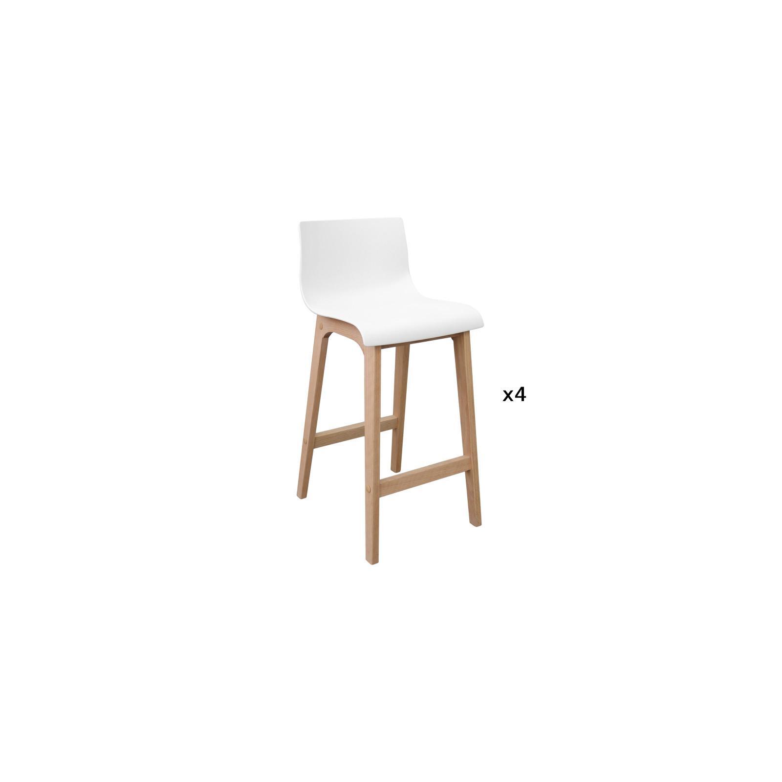Lot de tabouret de bar en chêne 65cm TANNA