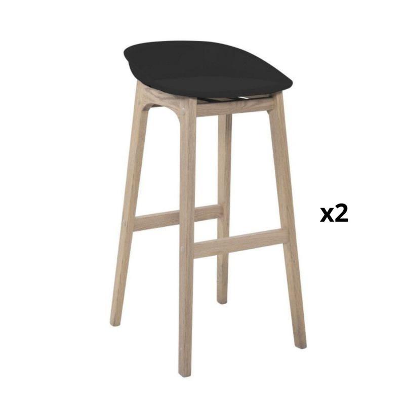 Lot de tabourets de bar en bois 65cm RIVA