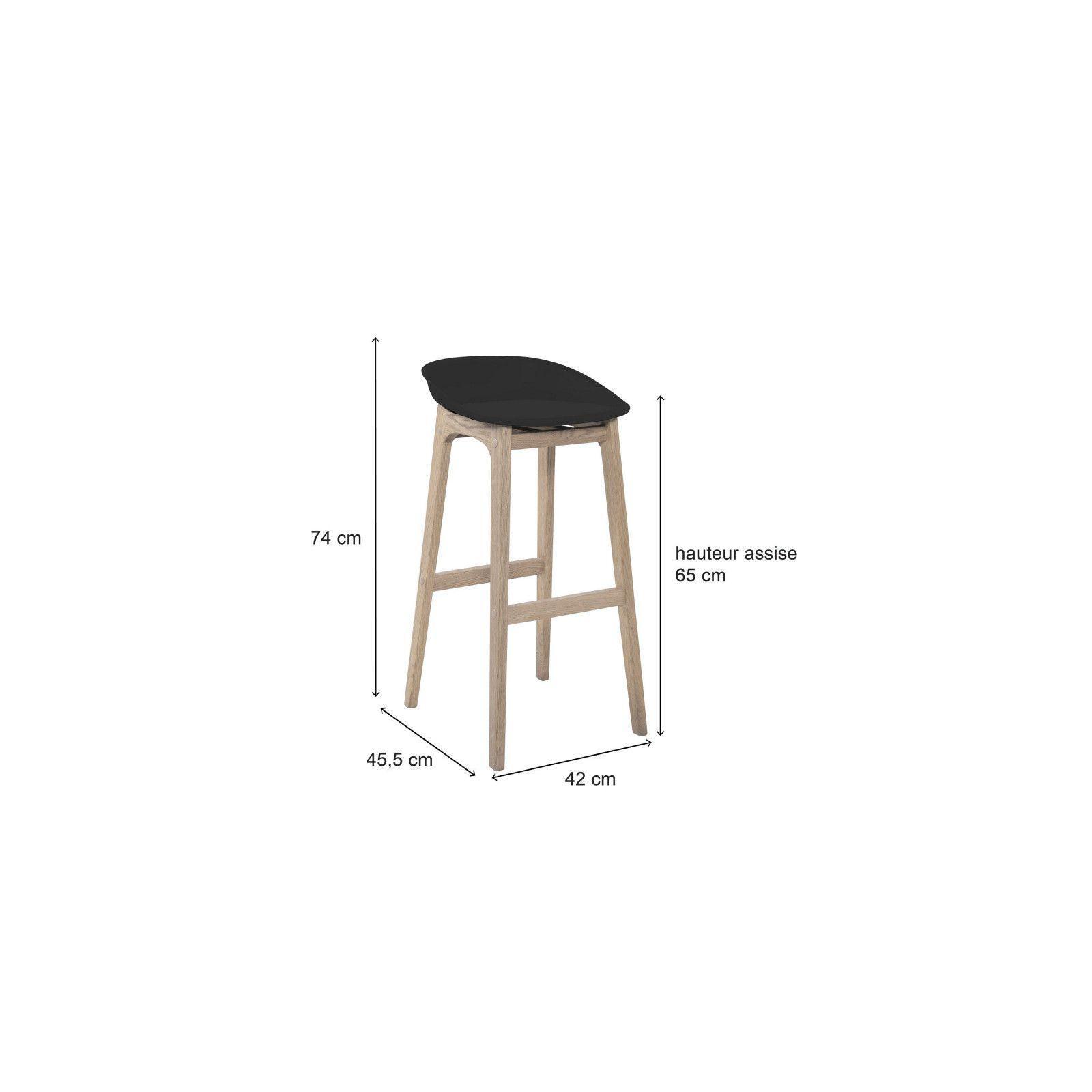 Lot de tabourets de bar en bois 65cm RIVA