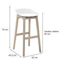 Lot de tabourets de bar en bois 65cm RIVA