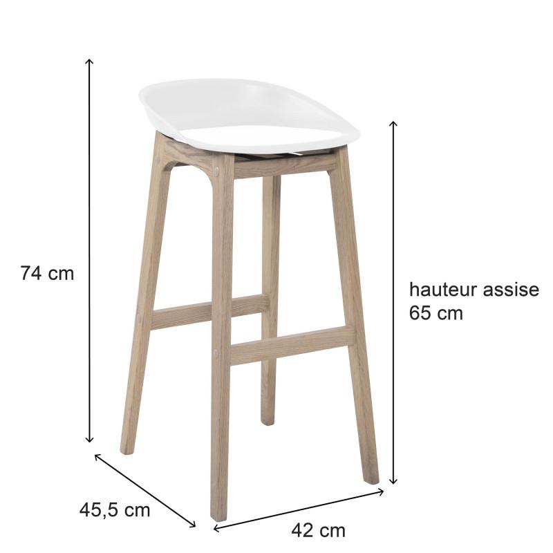 Lot de tabourets de bar en bois 65cm RIVA