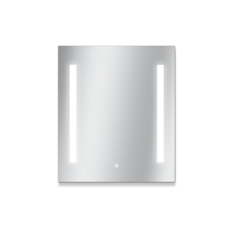 Miroir LED rectangulaire en verre argenté LUMENA