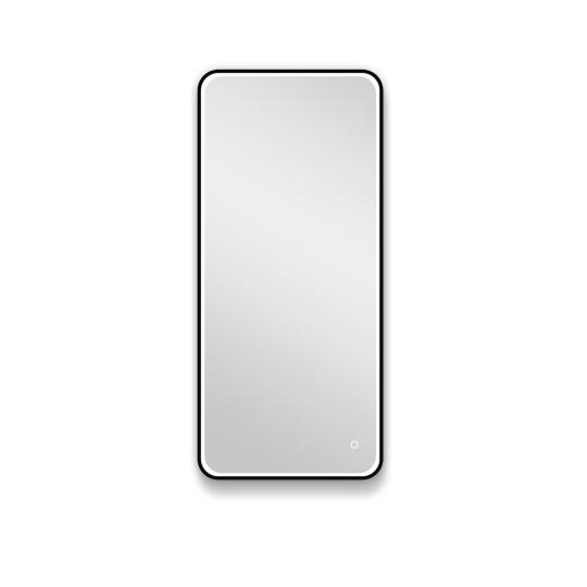 Miroir LED rectangulaire avec cadre en alu noir NEBIA