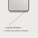 Miroir LED rectangulaire avec cadre en alu noir NEBIA
